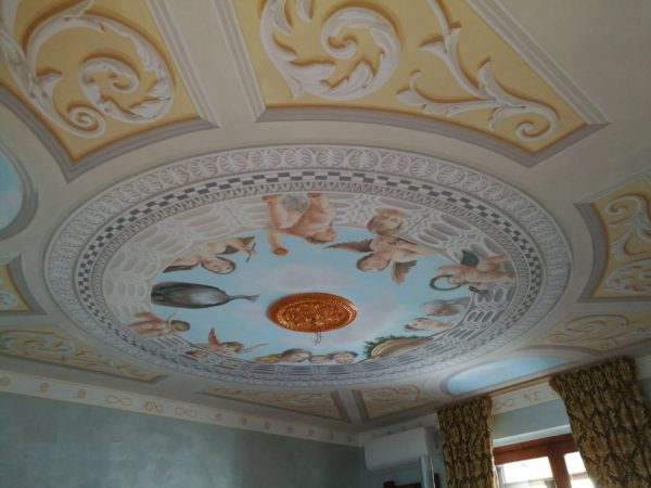 Soffitto della camera ispirato al Mantegna