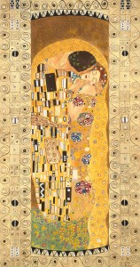 Uno splendido affresco de Il Bacio di Klimt realizzato da un'artista di Mariani Affreschi