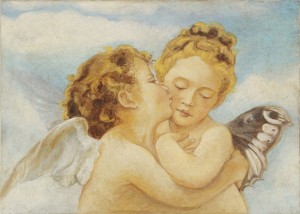 Un delizioso affresco raffigurante una coppia di Amorini, by Mariani Affreschi